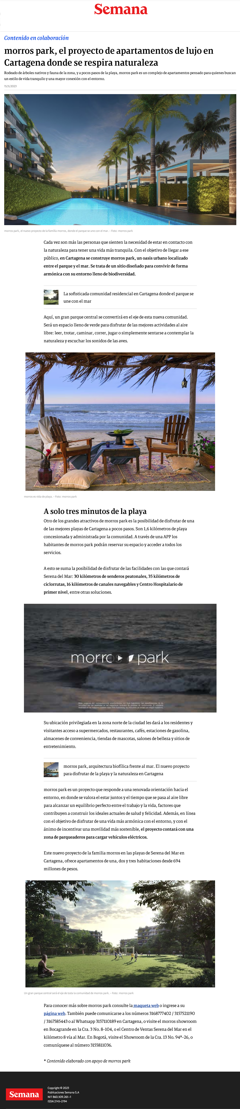 morros park, el proyecto de apartamentos de lujo en Cartagena donde se respira naturaleza