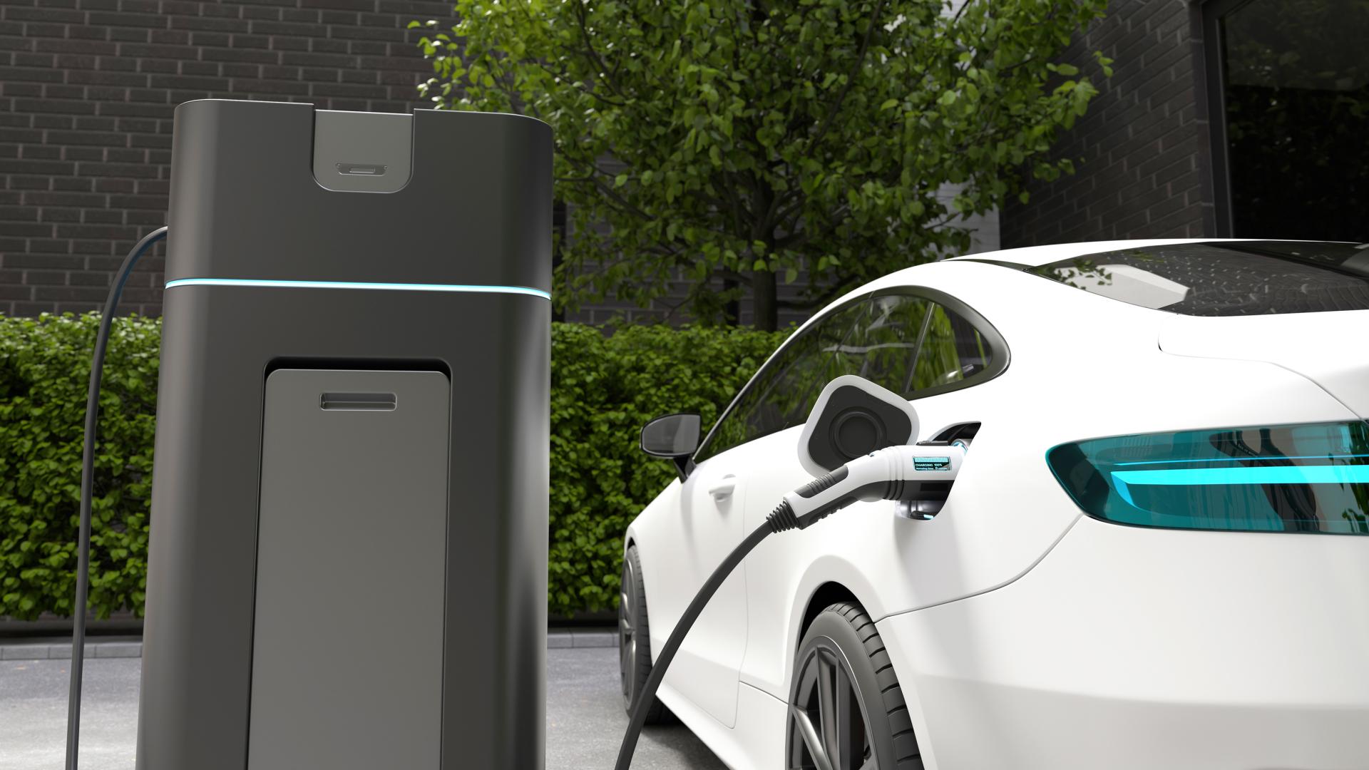 parqueadero con cargador eléctrico